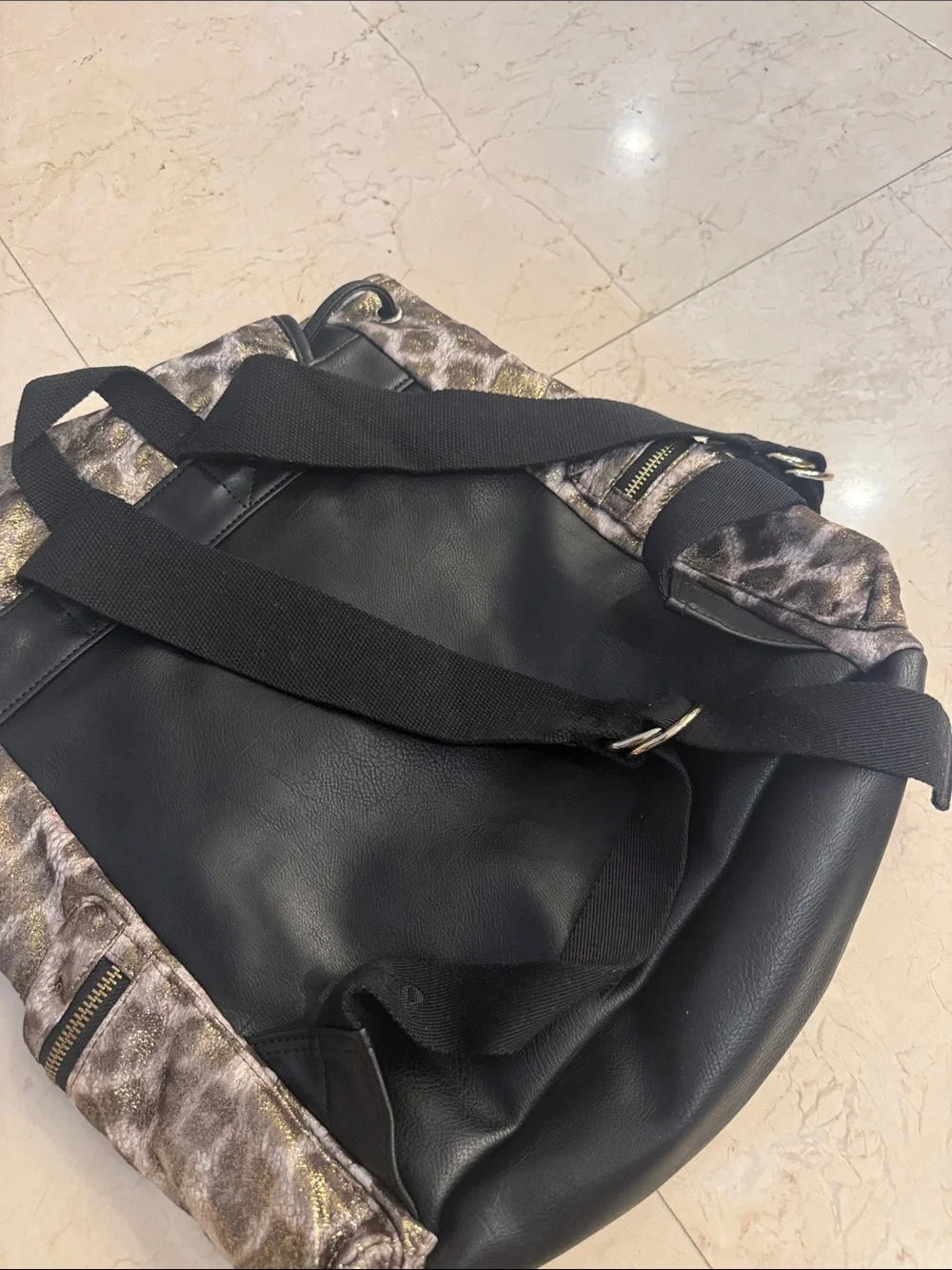 Metallic Leopard Print JUICY COUTURE Backpack with Black Trim VINTAGE